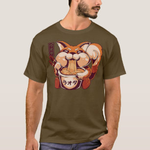 Kawaii Fo Eating Ramen Noodles Japan Anime Otaku M T-Shirt