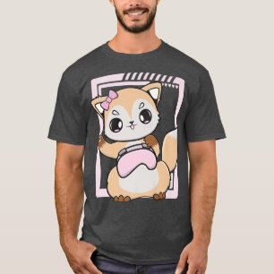 Kawaii Fo Plays Cute Game For Computer Player And  T-Shirt