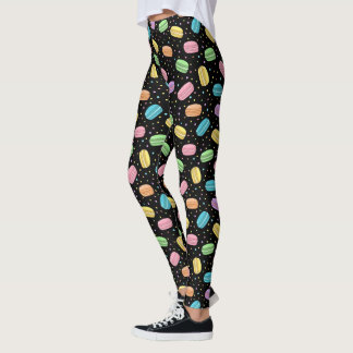 Kawaii Food Pastel French Macarons Pattern Leggings