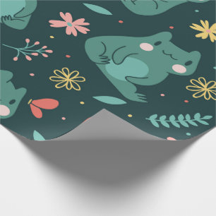 Kawaii Forest Frog Wrapping Paper