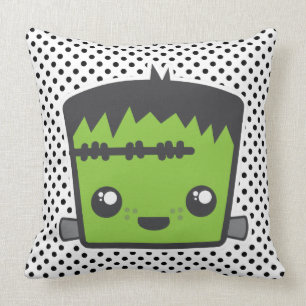 Kawaii Frankenstein Throw Pillow