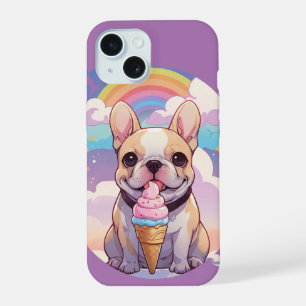 Kawaii French Bulldog Crème glacée Arc-en-ciel