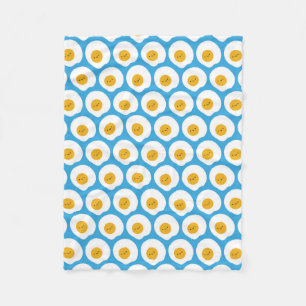 Kawaii Fried Eggs Fleece Blanket