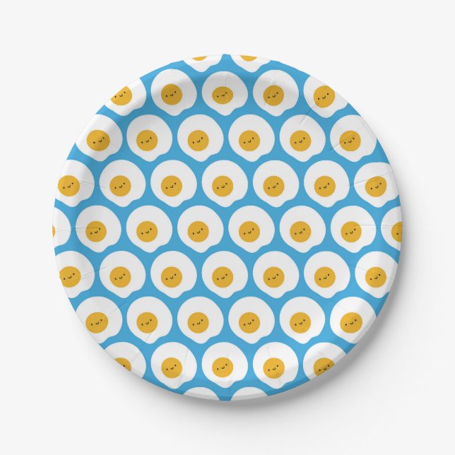 Kawaii Fried Eggs Paper Plate (Front)