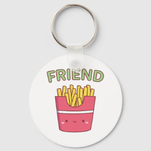 Kawaii Friend Fries Doodle Matching Best Friend Keychain