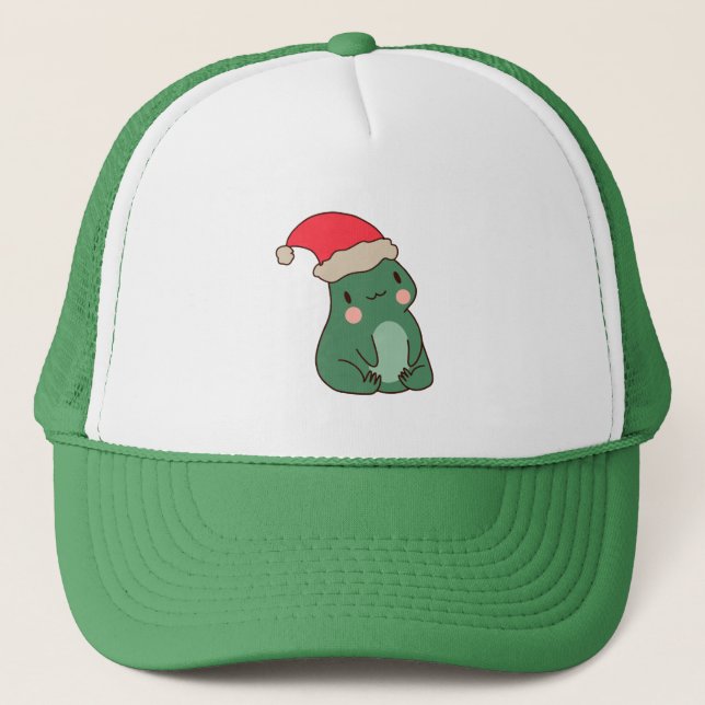Kawaii Frog Christmas Party Costume Trucker Hat (Front)