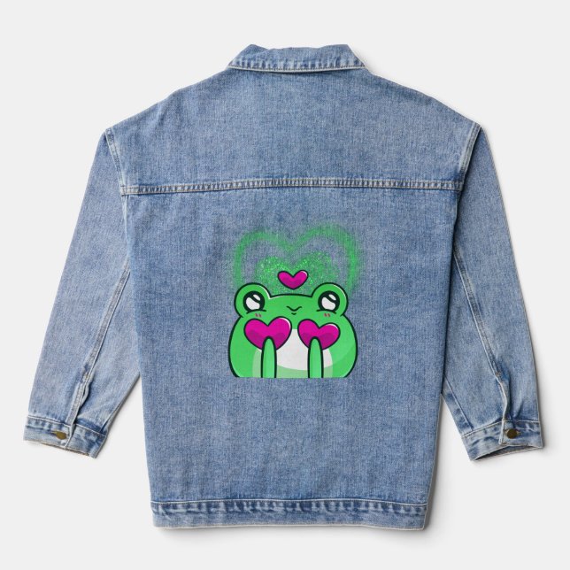 Kawaii frog denim jacket (Back)
