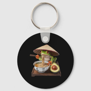 Kawaii Frog Eating Ramen Japanese Noodles Keychain