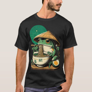 Kawaii Frog Eating Ramen Noodles Funny Anime Boys T-Shirt