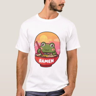 Kawaii frog eating ramen T-Shirt