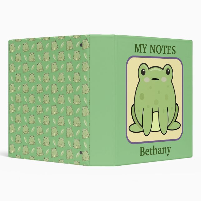 Kawaii Frog Personalized Binder (Background)