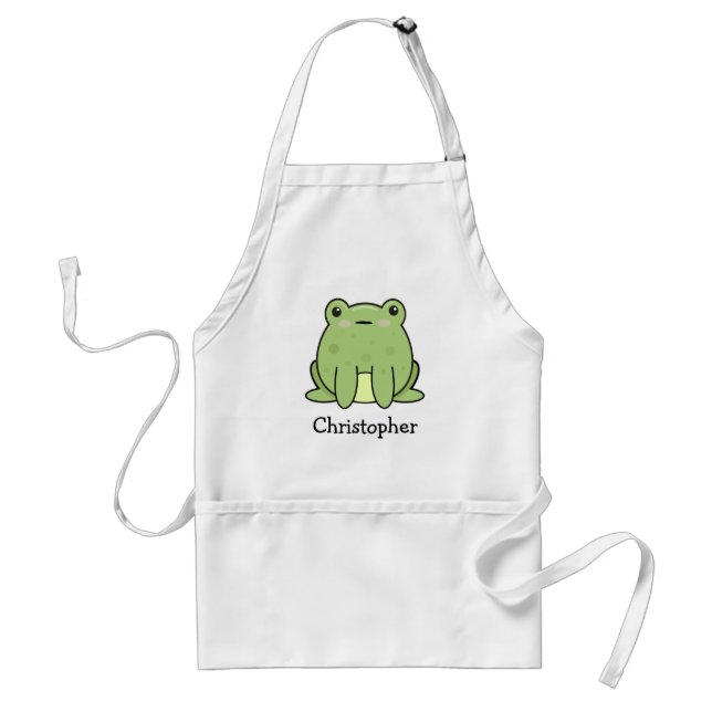 Kawaii Frog, Toad Personalized Standard Apron (Front)