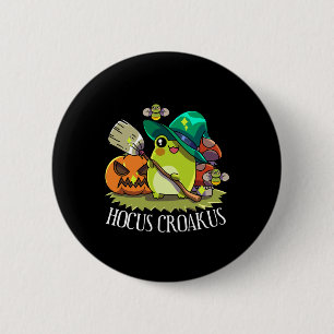 Kawaii Frog Witch Hat Cottagecore Aesthetic Hocus  2 Inch Round Button