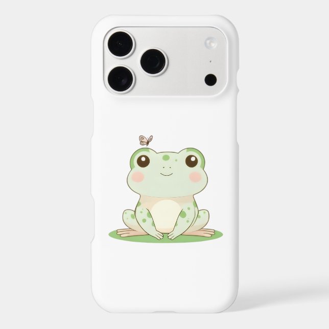 Kawaii Frog with Butterfly Cute Nature Design (Back)