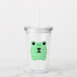 Kawaii Frog With Kiwi Smartphone Acrylic Tumbler