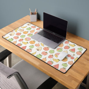 Kawaii Fruit Basket - Cute Happy Fruits Desk Mat