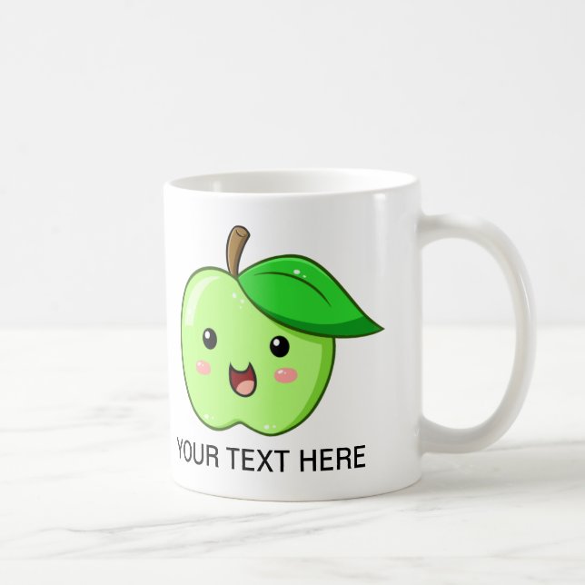 Kawaii Fruit Green Apple Mug (Right)