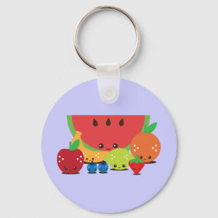 Kawaii Fruit Group Keychain