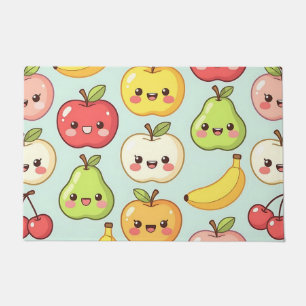 Kawaii Fruit Seamless Pattern Cute Cartoon Doormat