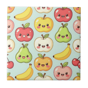 Kawaii Fruit Seamless Pattern Cute Cartoon Tile