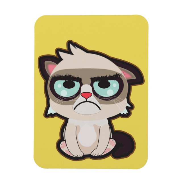 Kawaii, fun and funny grimmy cat flex image magnet (Vertical)