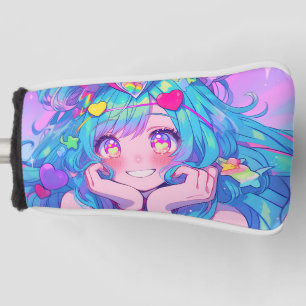 Kawaii Fun Rainbow Anime Girl Golf Head Cover