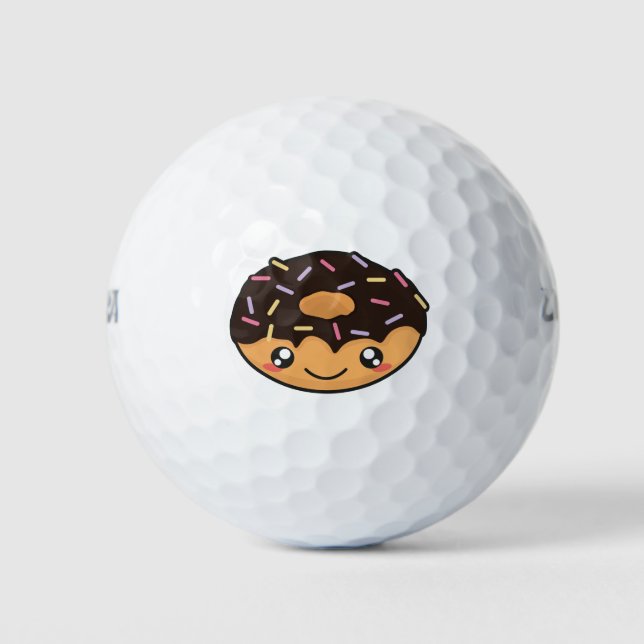 Kawaii funny and cool doughnut golf balls (Front)