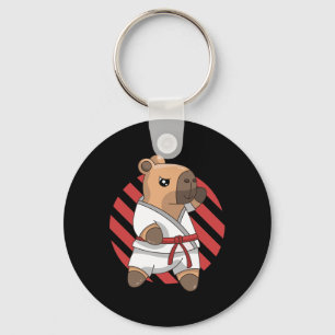 Kawaii Funny Capyra Capy Karate Martial Arts Keiko Keychain