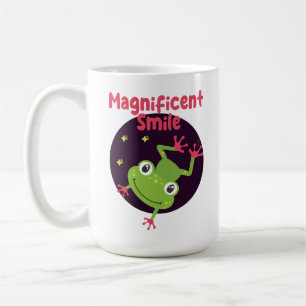 Kawaii funny cute happy frog smiling  coffee mug