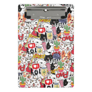 kawaii funny pet design - cute animal lover mini clipboard