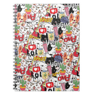 kawaii funny pet design - cute animal lover  notebook