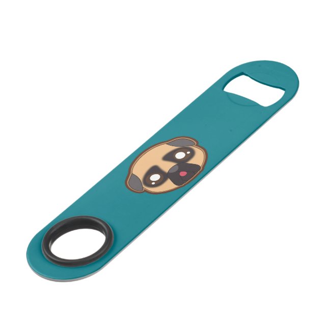 Kawaii funny pug bottle opener bar key (Back Angled)