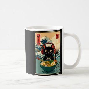 Kawaii Gamer Cat Ramen Retro Japanese Funny Cat Ga Coffee Mug