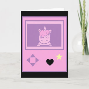 Kawaii Gamer Unicorn Pastel Anime Girl Manga Style Card