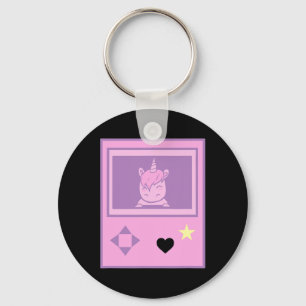 Kawaii Gamer Unicorn Pastel Anime Girl Manga Style Keychain