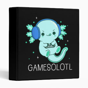 Kawaii Gamesolotl Axolotl Gamer Binder