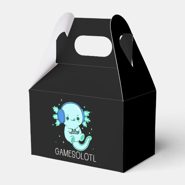 Kawaii Gamesolotl Axolotl Gamer Favor Box (Front Side)
