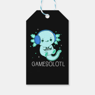 Kawaii Gamesolotl Axolotl Gamer Gift Tags