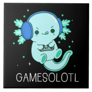 Kawaii Gamesolotl Axolotl Gamer Tile