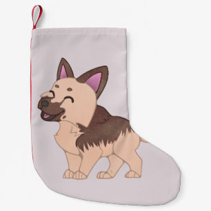 Kawaii German Shepherd Dog Small Christmas Stocking