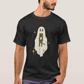 Kawaii Ghost Carrying Sleeping Kitty Cat Cozy Hall T-Shirt