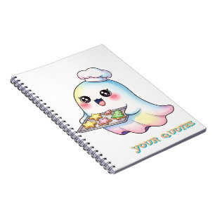 Kawaii Ghost Chef With Christmas Cookies Notebook
