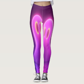 Kawaii Ghost Couple — Neon Love Spirits Leggings