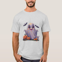 Kawaii Ghost Cute Cartoon Design with Rounded Edge