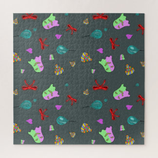 Kawaii Ghost Cute Spooky Halloween Pattern Jigsaw Puzzle