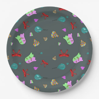 Kawaii Ghost Cute Spooky Halloween Pattern Paper Plate