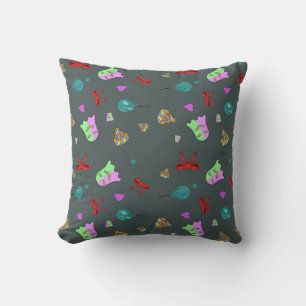 Kawaii Ghost Cute Spooky Halloween Pattern Throw Pillow