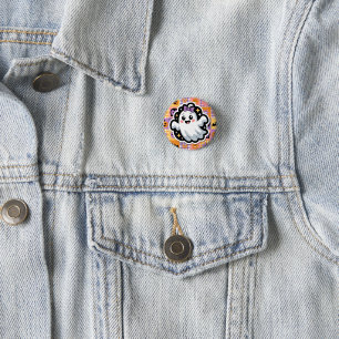 Kawaii Ghost Paper & Party Plates – Cute Patchwork 1 Inch Round Button
