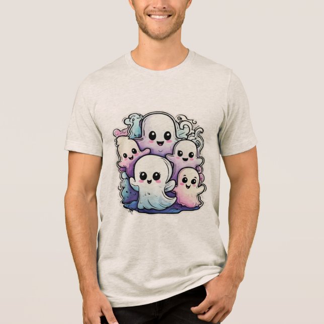 Kawaii Ghost Squad Tri-Blend Shirt (Front)