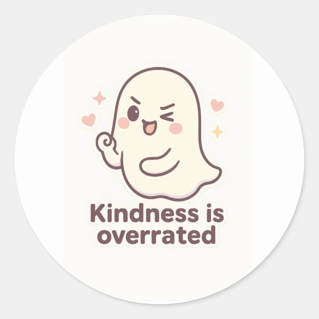 Kawaii Ghost Sticker | Cute Halloween Sticker  (Devant)